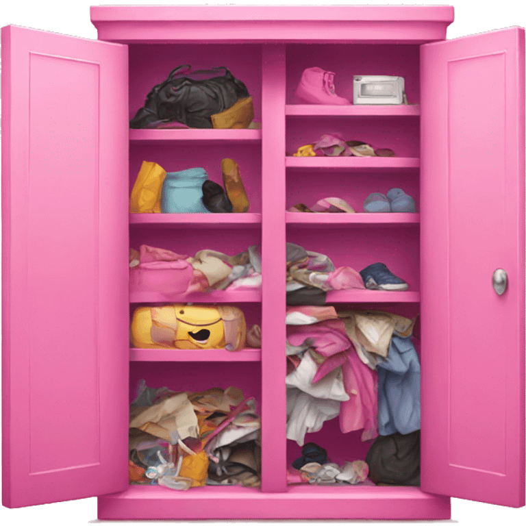 Pink closet filled with junk  emoji