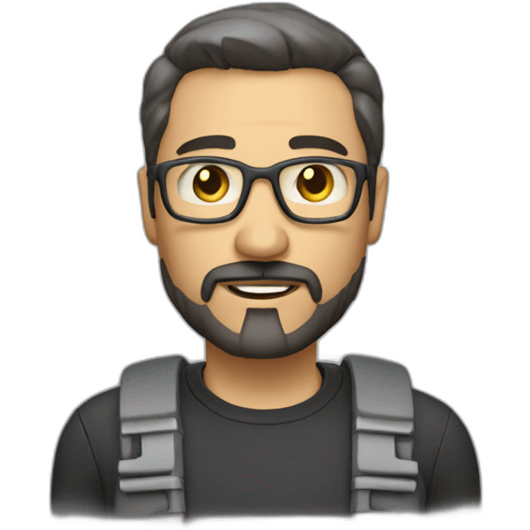 heavy set middle aged web developer short dark graying hair goatee emoji