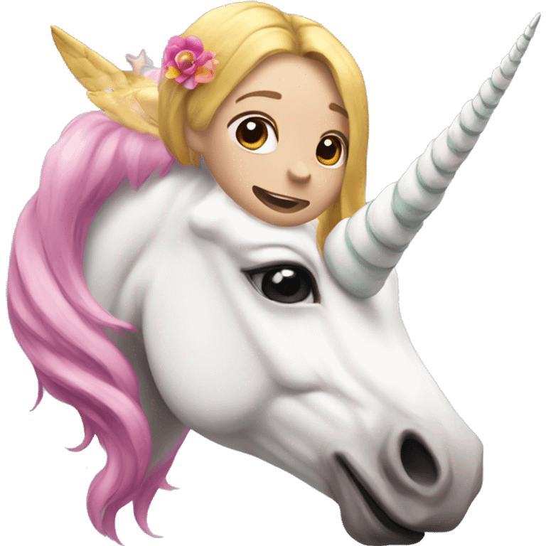 unicorn flying over a girls head  emoji