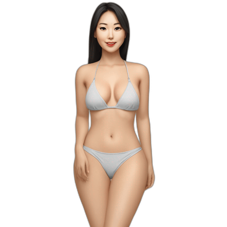 Sexy soft-fit wasian woman bikini (beach body) bed emoji