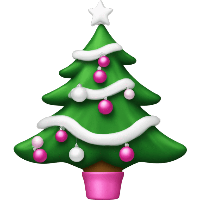 christmas tree with pink and white ornaments  emoji