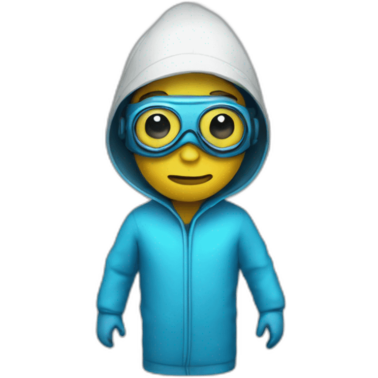 Scientist in blue hazmat emoji