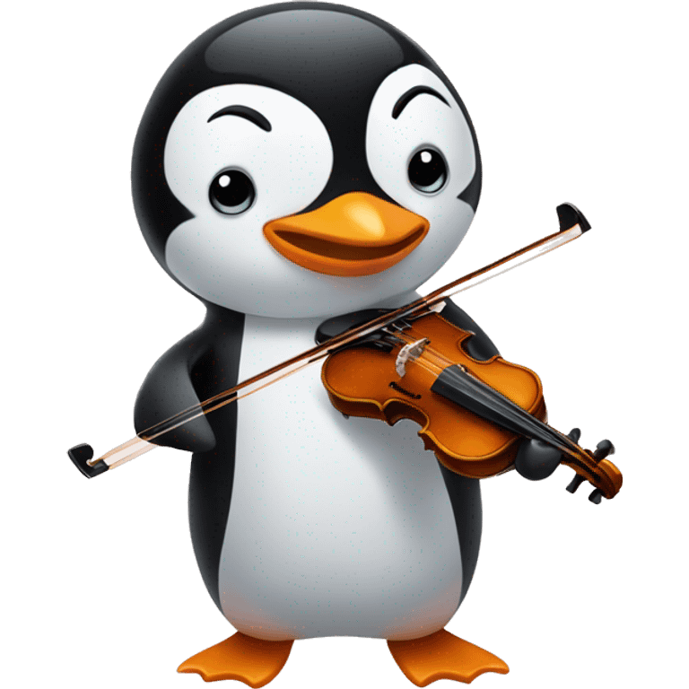 Penguin with violin emoji