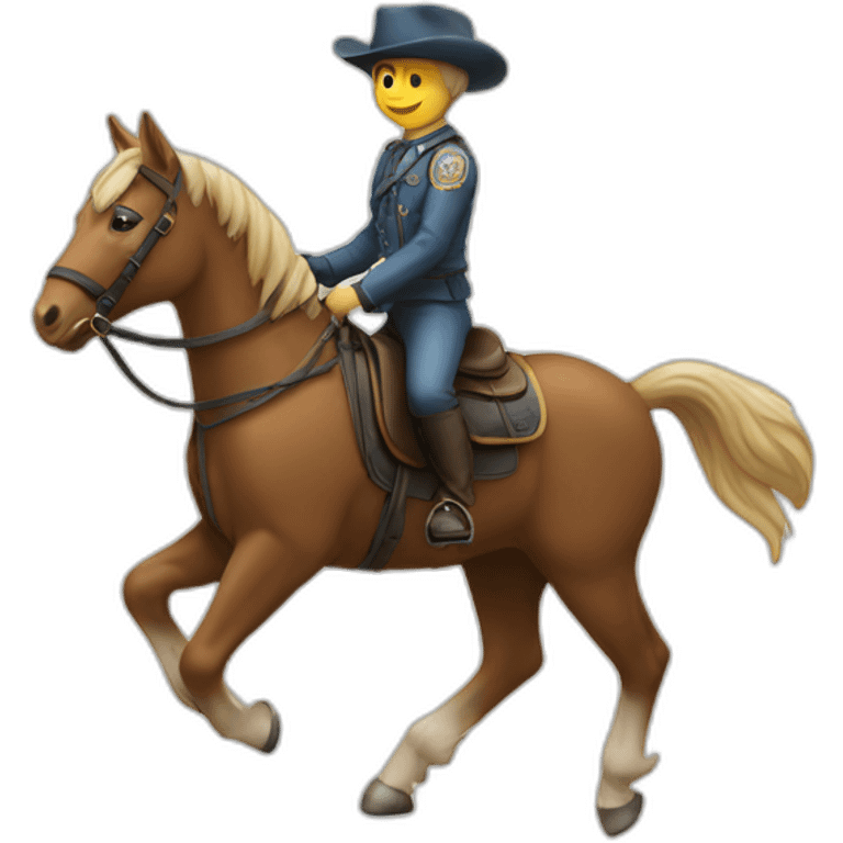 Un chat sur un cheval emoji