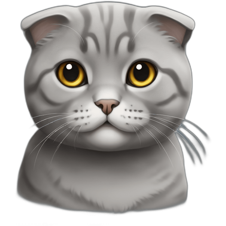 Scottish fold cat of grey color emoji