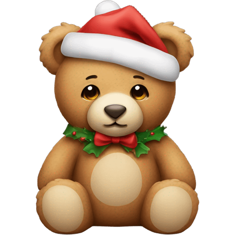 Adorable teddy bear for Christmas emoji