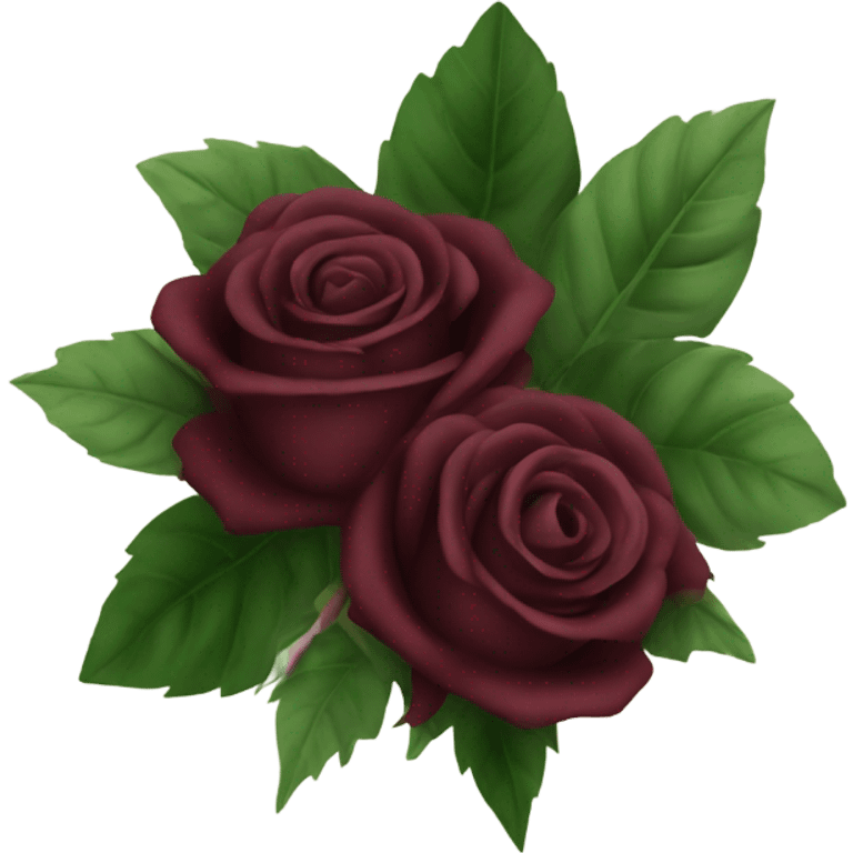 bouquet of burgundy roses  emoji