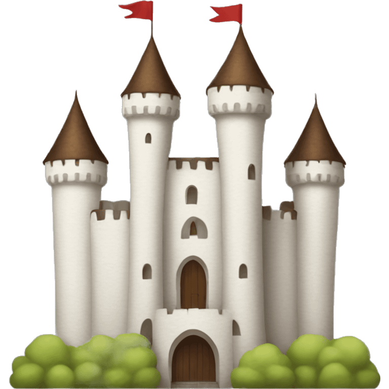 White and brown Castle emoji