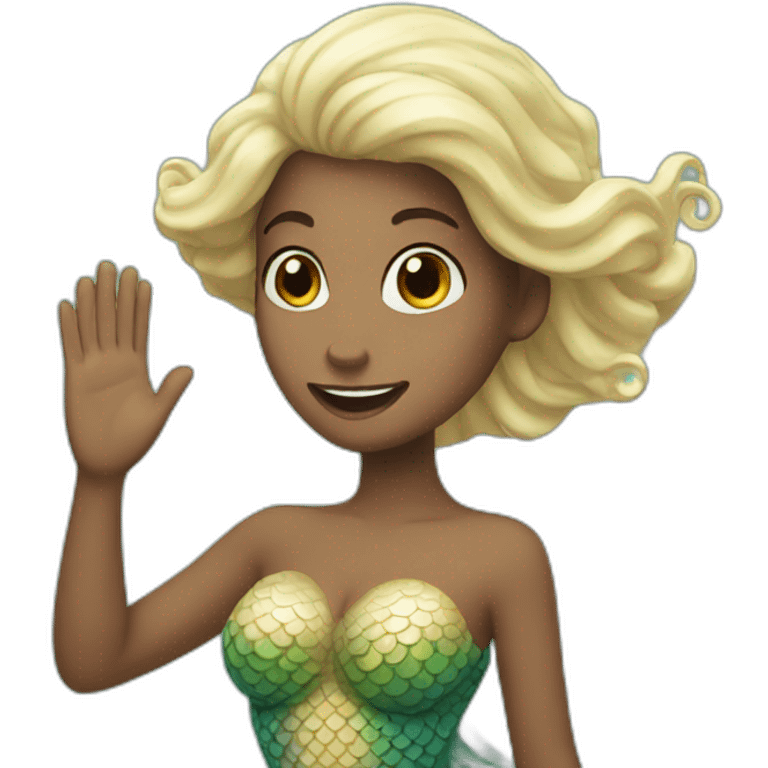 mermaid waves her hand emoji