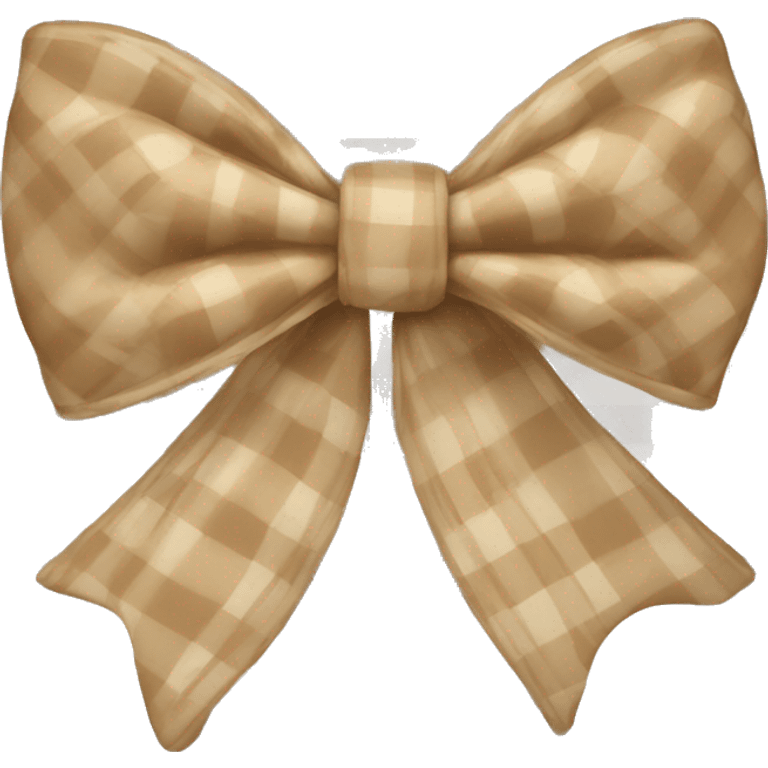 beige plaid bow emoji