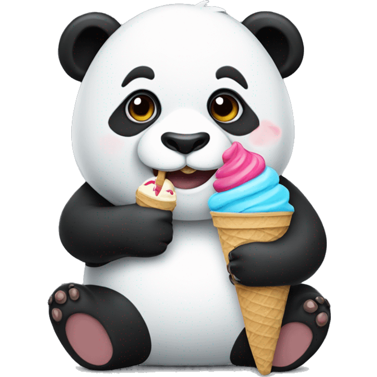 Panda eating ice cream emoji