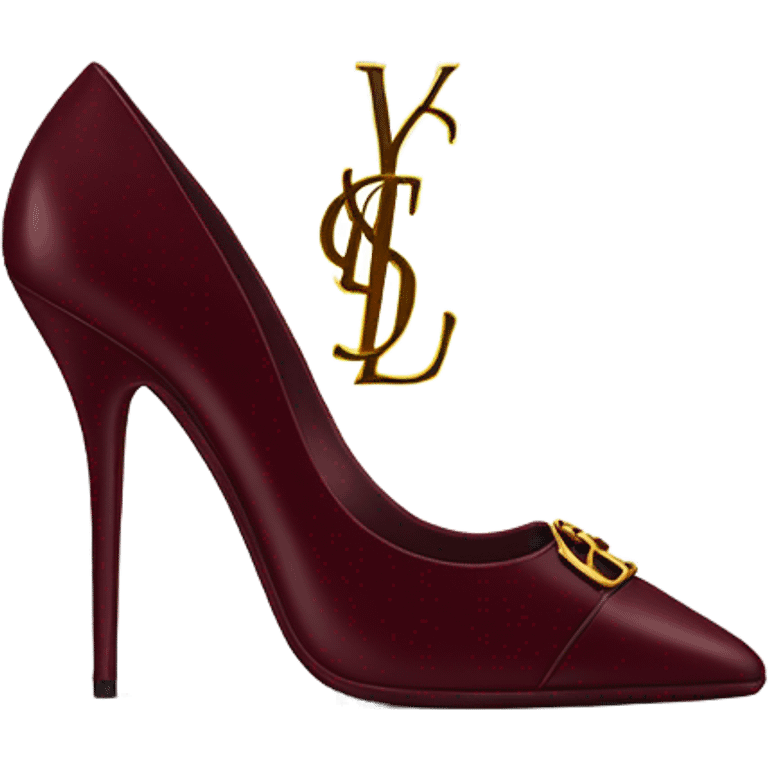 Maroon ysl heels stiletto kitten shoes emoji