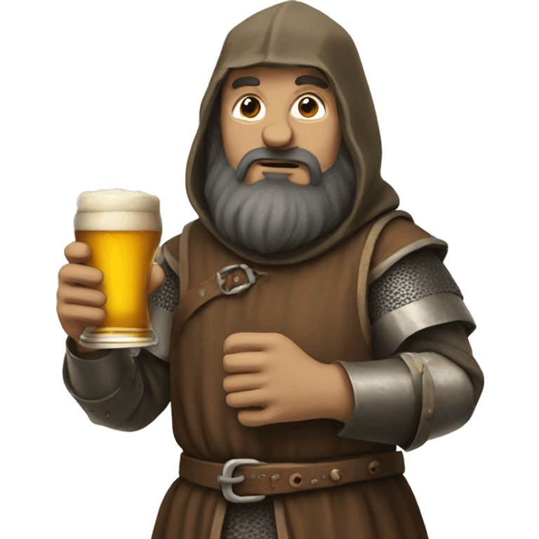 medieval holding only one beer emoji