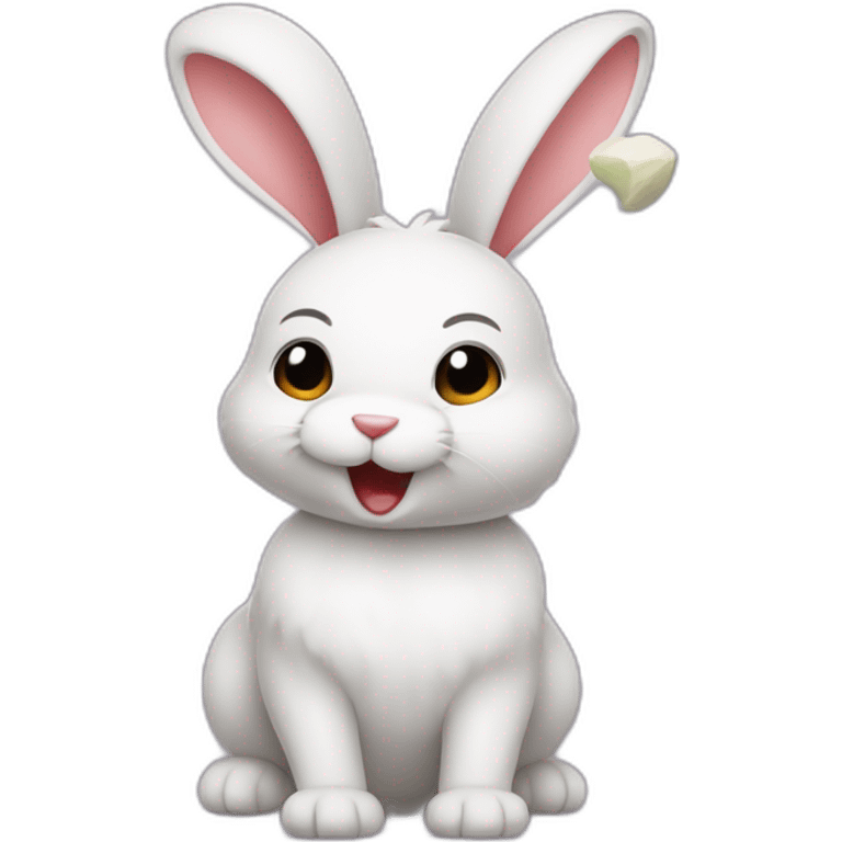 Lapin qui joue au jeux vidéo  emoji