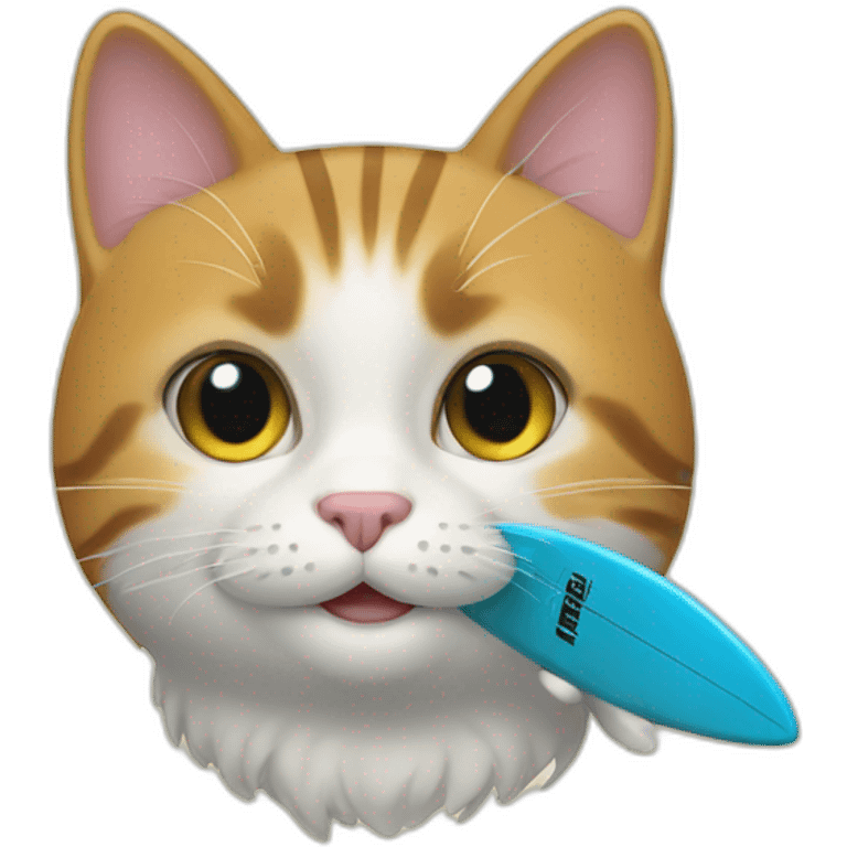 un chat qui fait du surf emoji