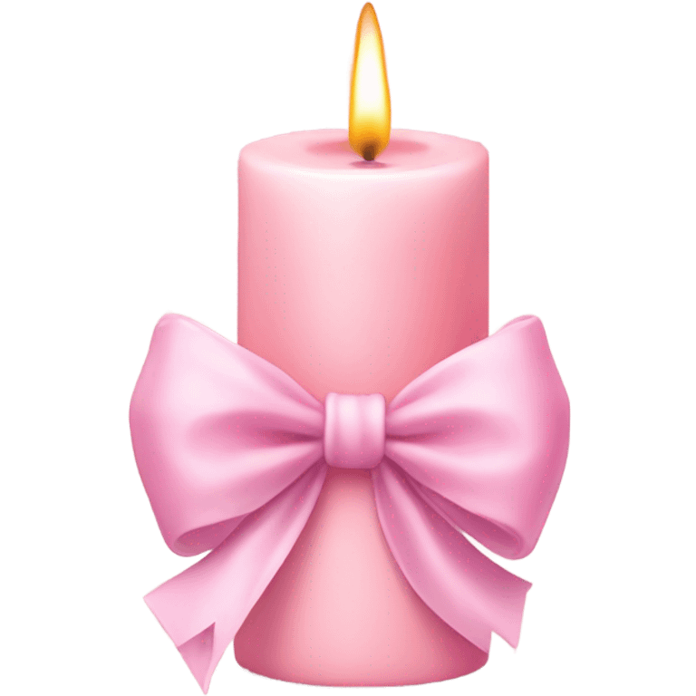 pastel pink candle with bow  emoji