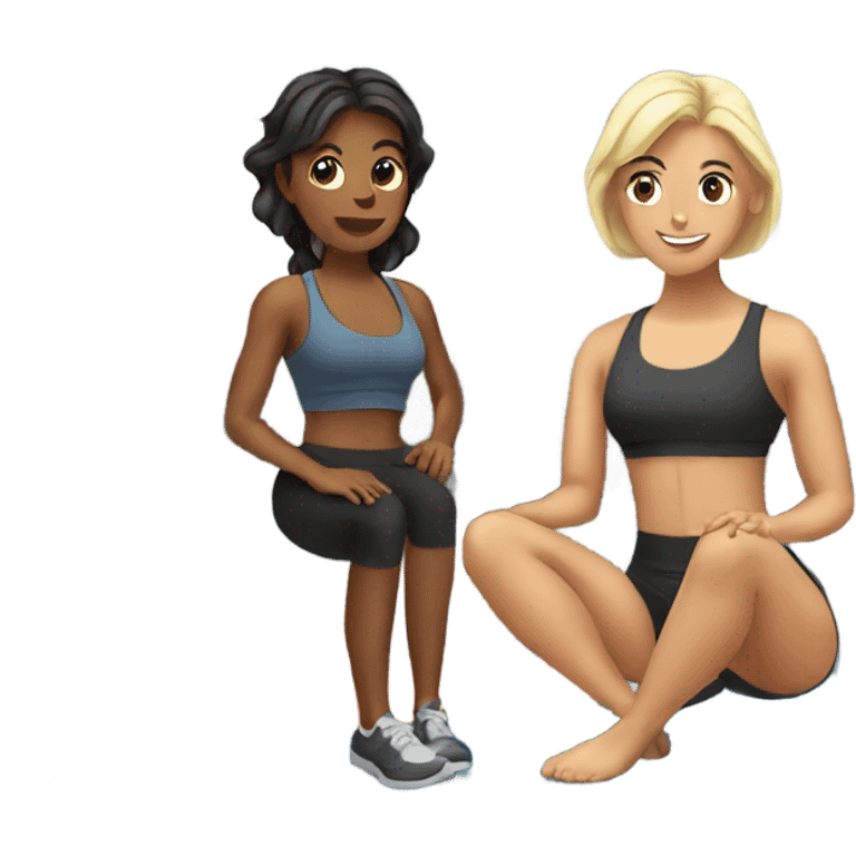 woman working out with friend emoji