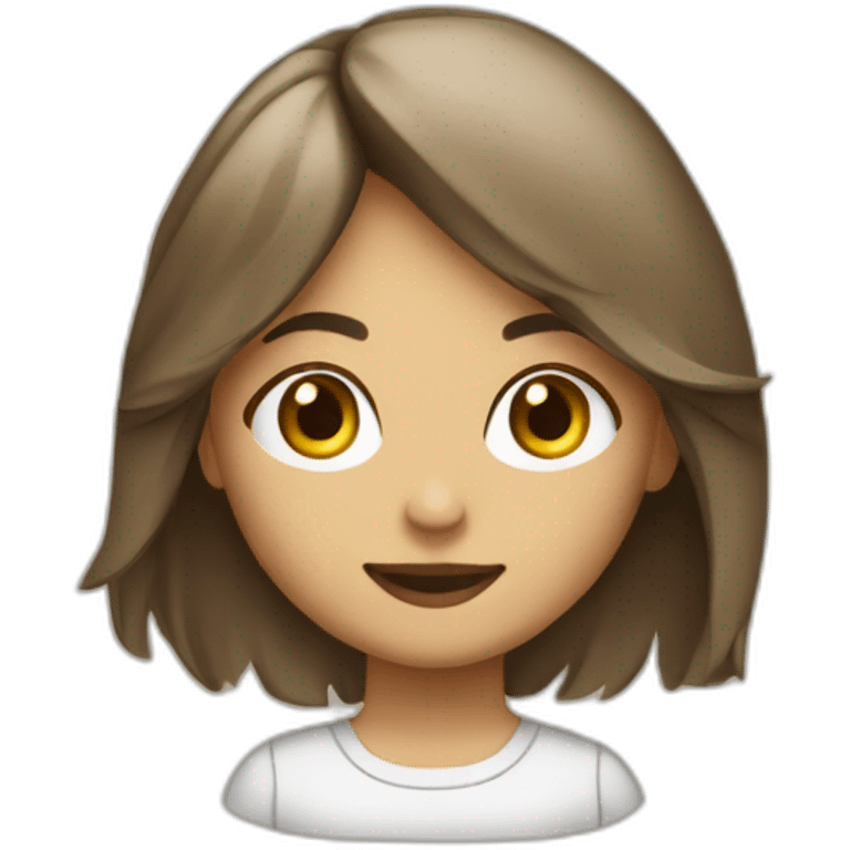 Une fille blanche aux cheveux bruns emoji