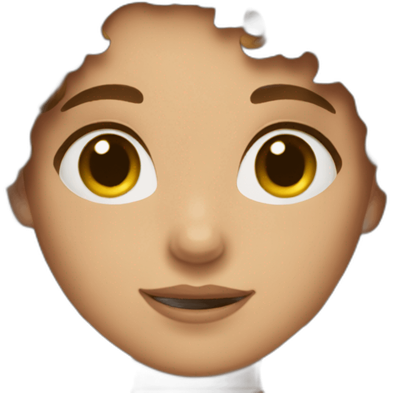 girl with short brown curly hair emoji