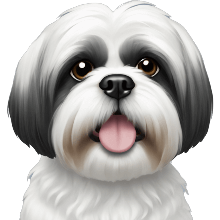 Black and white Shih Tzu emoji