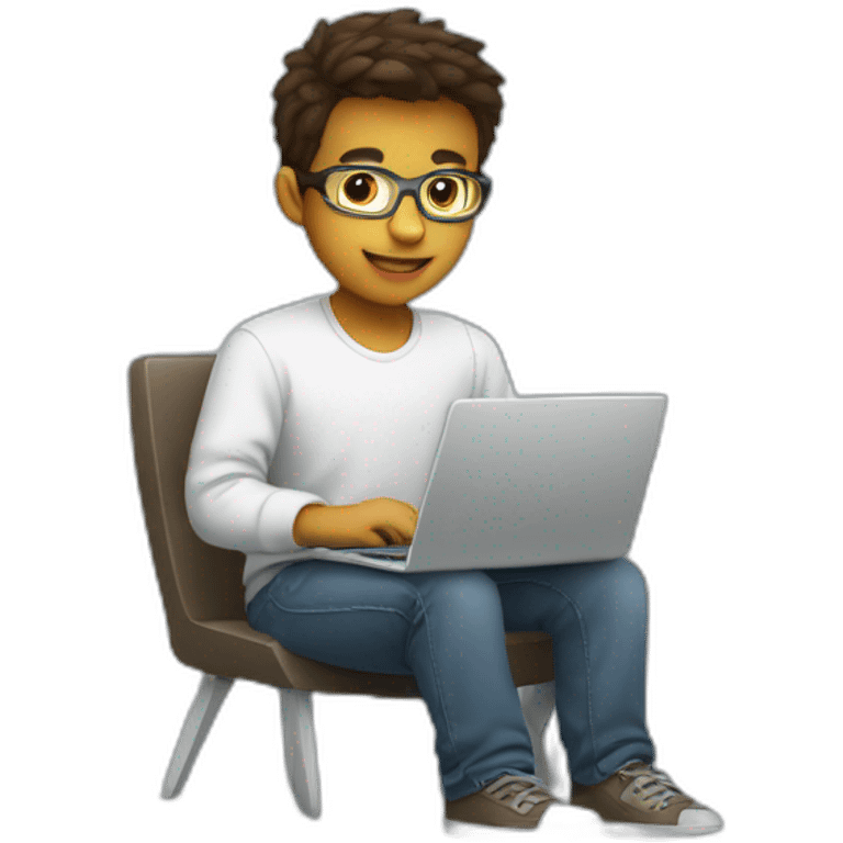 web programmer young with laptop emoji