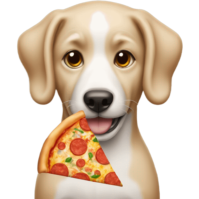 Dog making pizza emoji