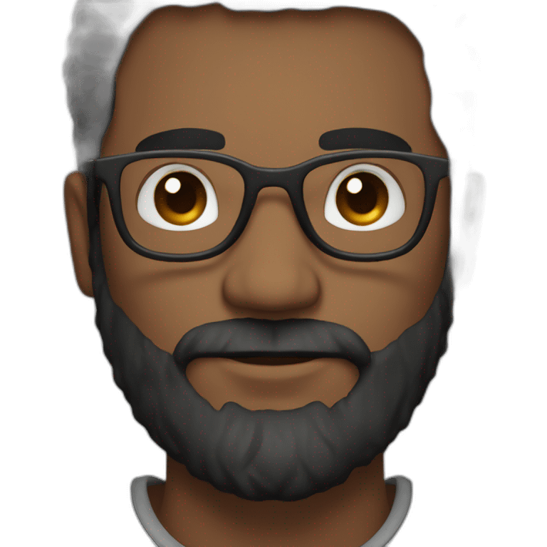 dark bearded guy in glasses with big brown eyes emoji