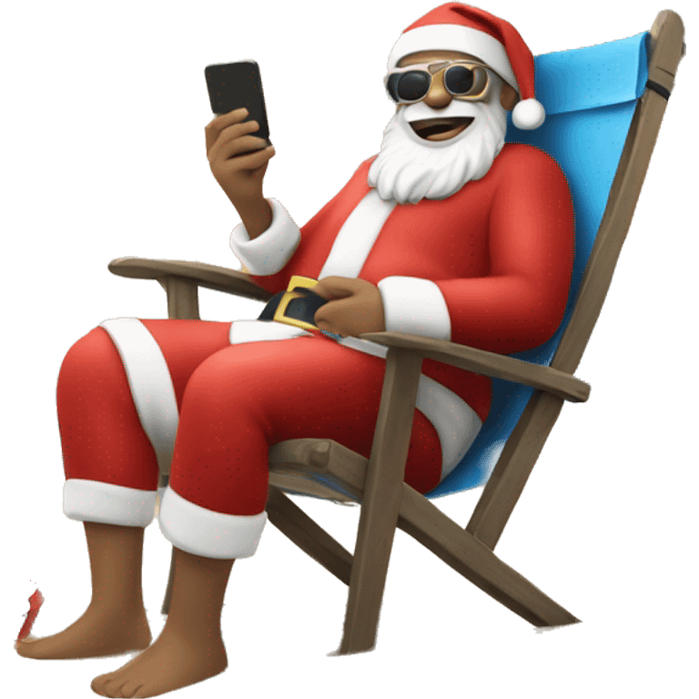 Santa relaxing on the beach emoji