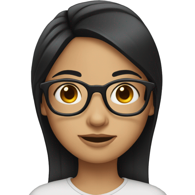 Girl with black hair and specs  emoji