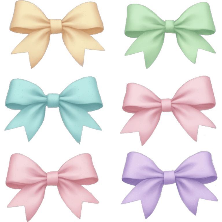 Pastel colored bows  emoji