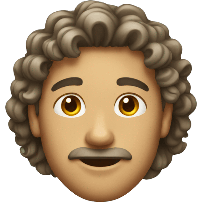 Guy with long curly hair tied emoji