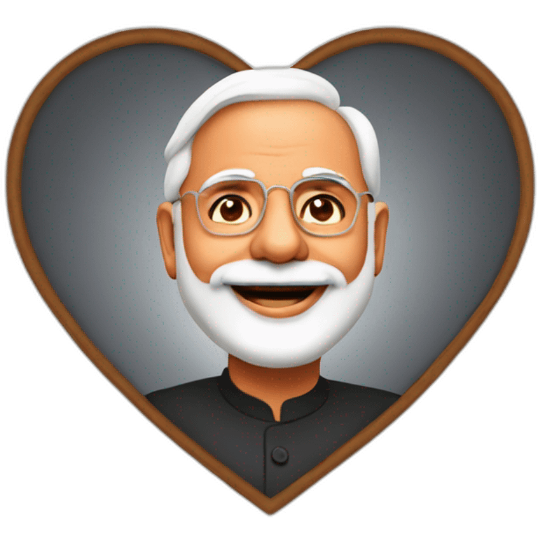 Heart with modi ji emoji