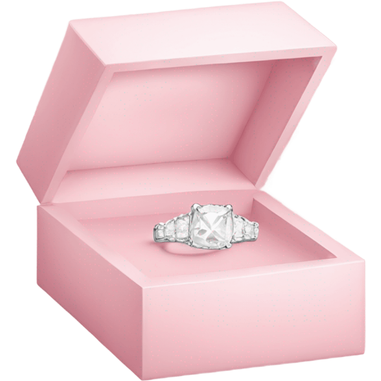 all white diamond ring in light pink box emoji