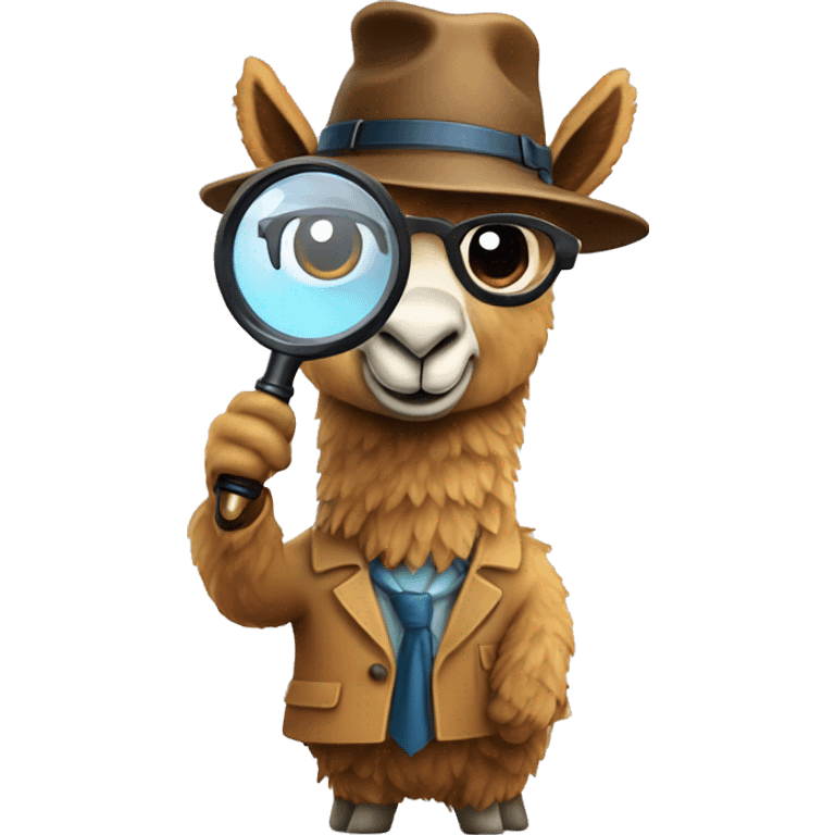 A llama detective with a magnifying glass emoji