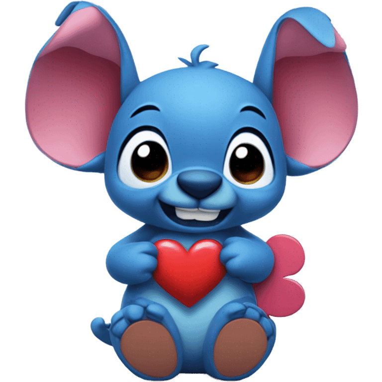 Stitch with heart emoji