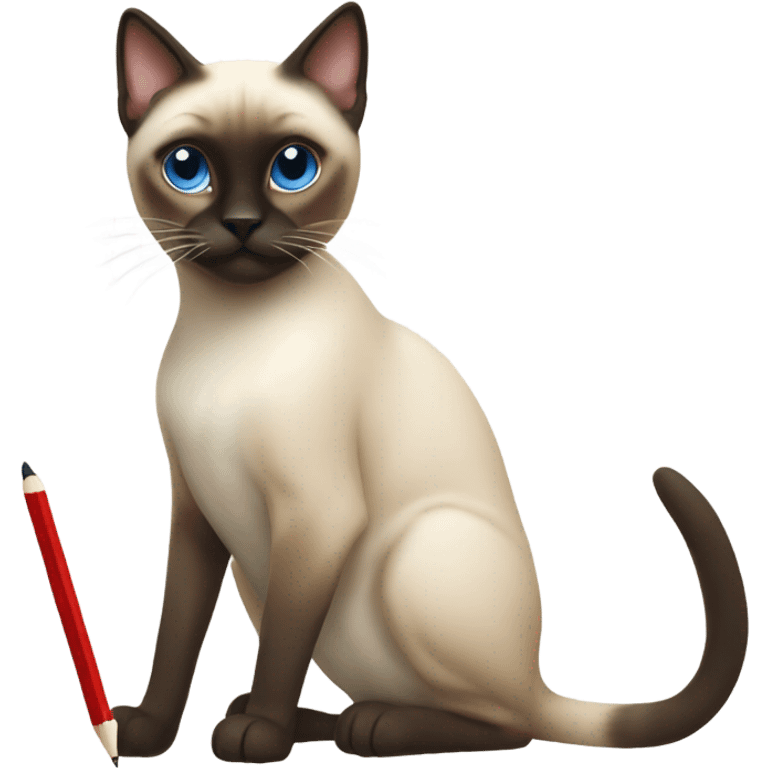 Siamese Cat writing with a pencil  emoji