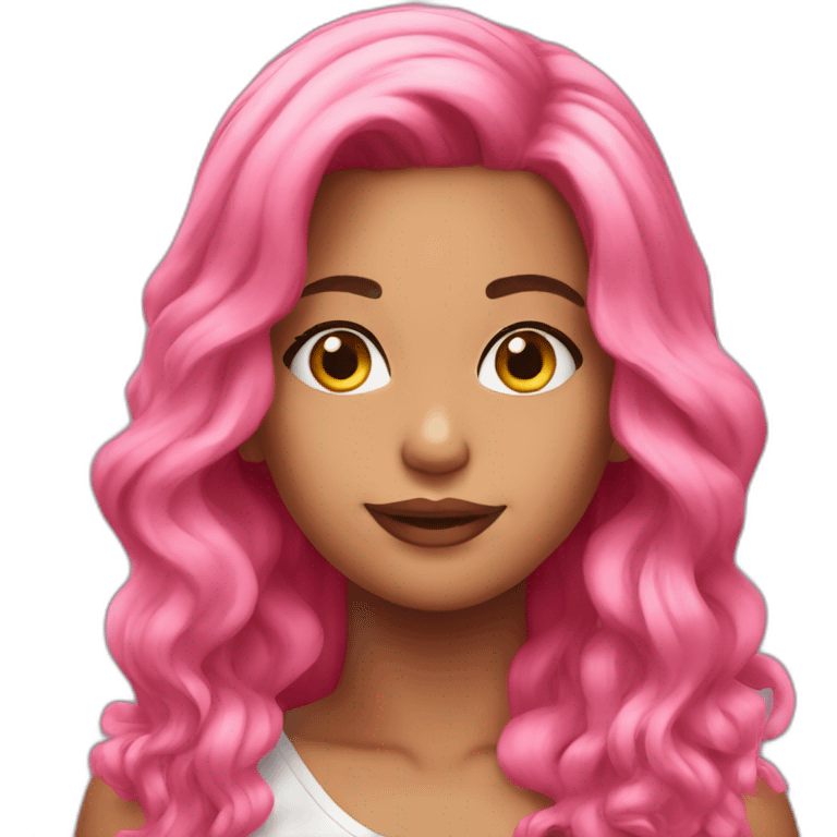 Karol G with pink hair emoji