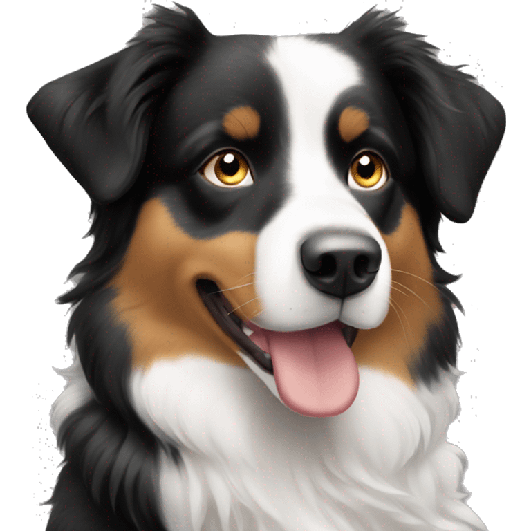 Australian shepherd black white and tan emoji