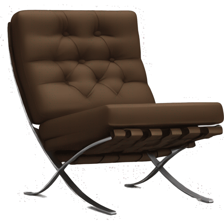 barcelona chair in brown color  emoji