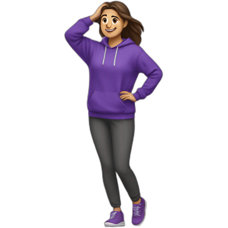 Armenian women in purple sweatshirt and celebrating something  emoji