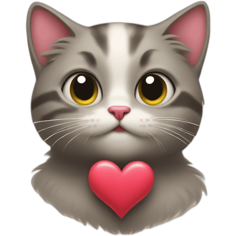 Cat and heart love emoji