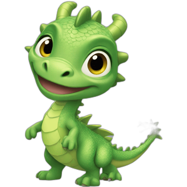 Cute girl Pixar Disney looking dragon emoji