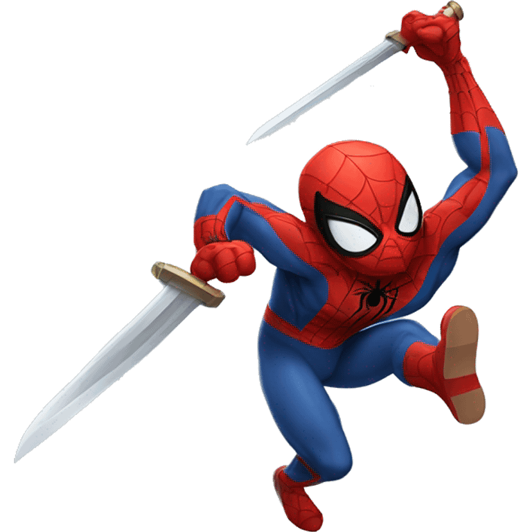 Spider-man with a BIG SWORD in a fighting pose emoji