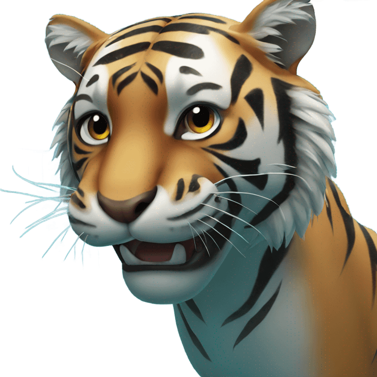 Swimming tiger  emoji