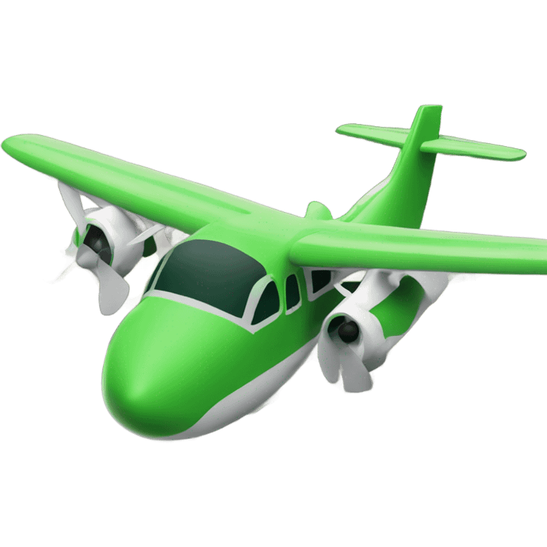 The green plane comes in for landing emoji