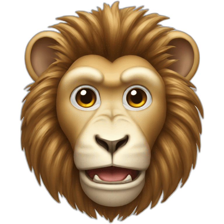 Monkey on lion emoji