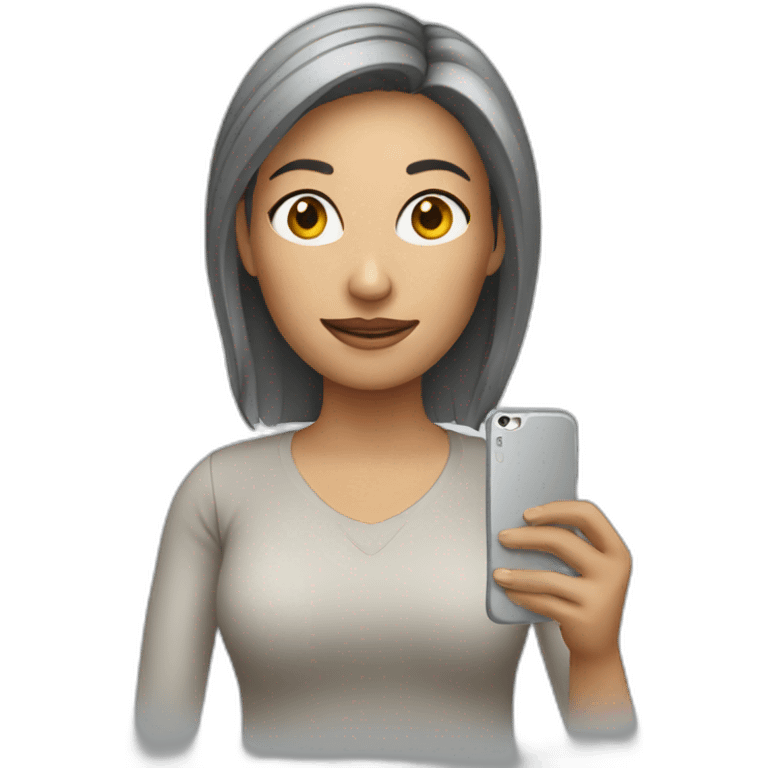 Woman with mobile emoji