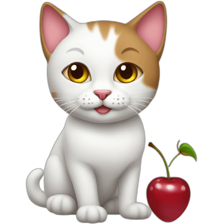 Cat with cherry emoji