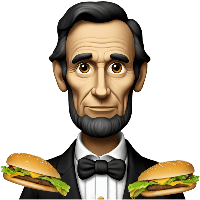 Abraham Lincoln with a Cheeseburger  emoji