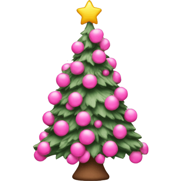 Pink Christmas tree emoji